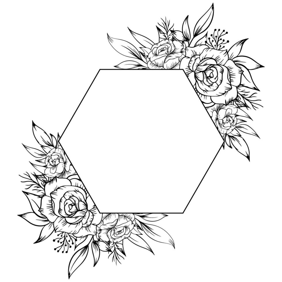 rosa fiore telaio schema vettore