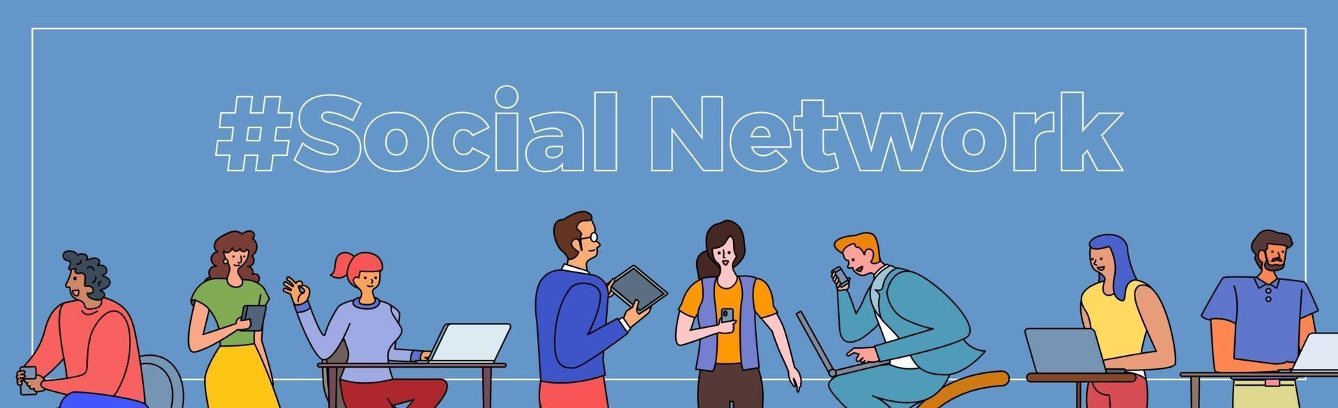 persone dei social network vettore