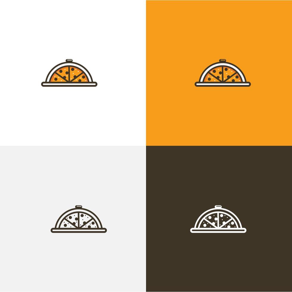 negativo colore semplice vettore Pizza fetta logo, illustrazione Pizza silhouette bene per ristorante.