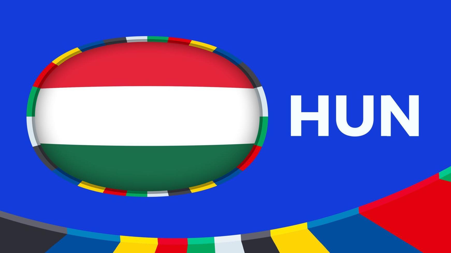 Ungheria bandiera stilizzato per europeo calcio torneo qualificazione. vettore
