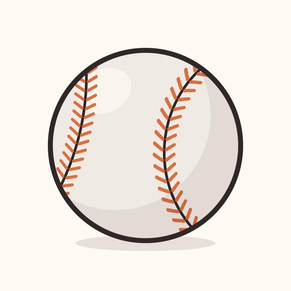 baseball palla cartone animato icona vettore illustrazione. gli sport icona concetto illustrazione, adatto per icona, logo, etichetta, clipart