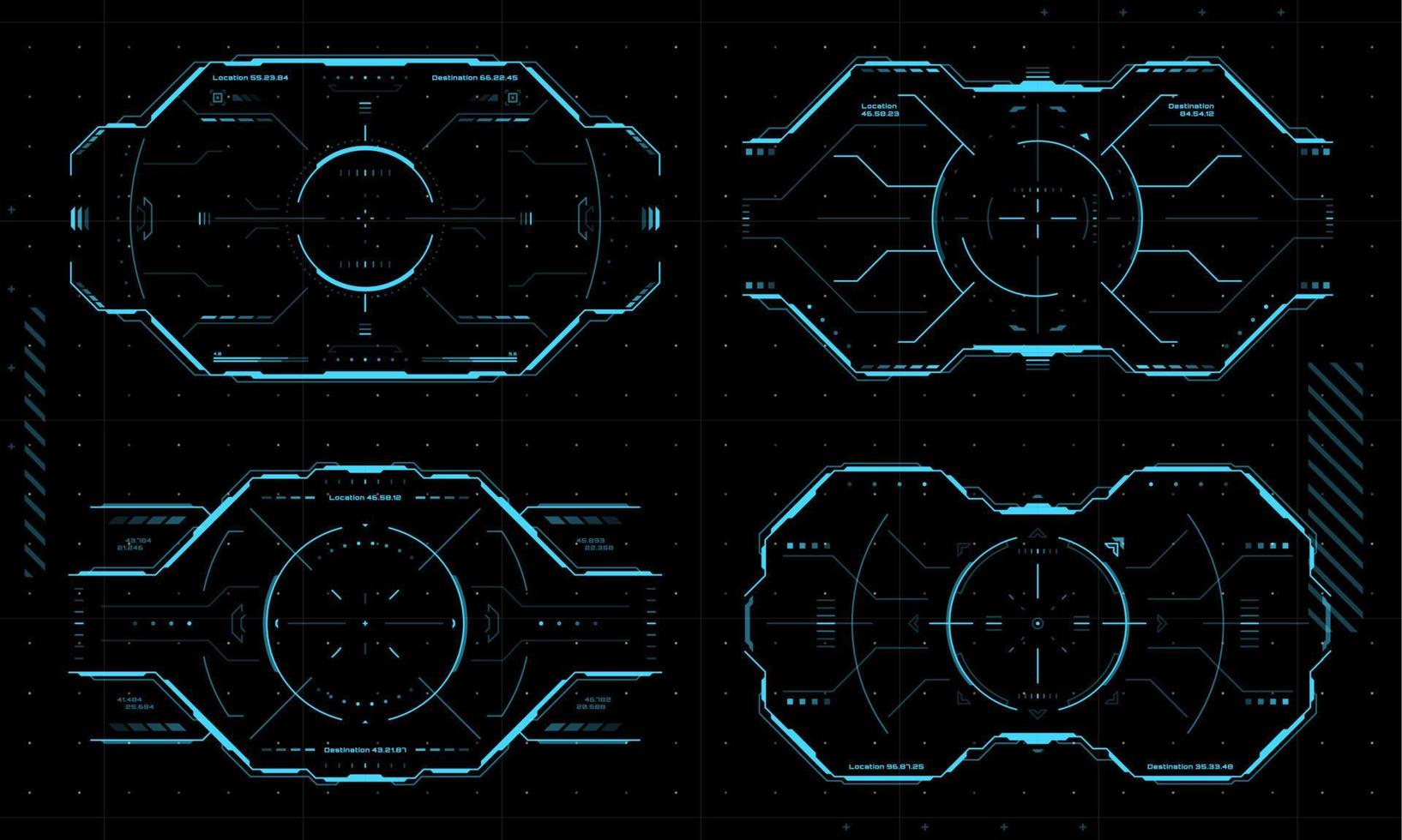 hud scopo controllo bersaglio cornici, ui gioco interfaccia vettore