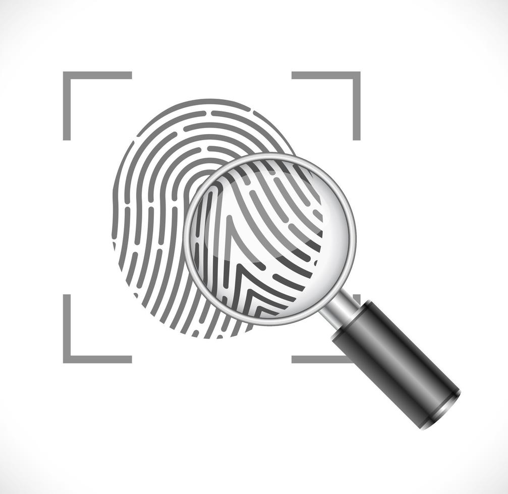 icona 3d di identità di impronte digitali vettore