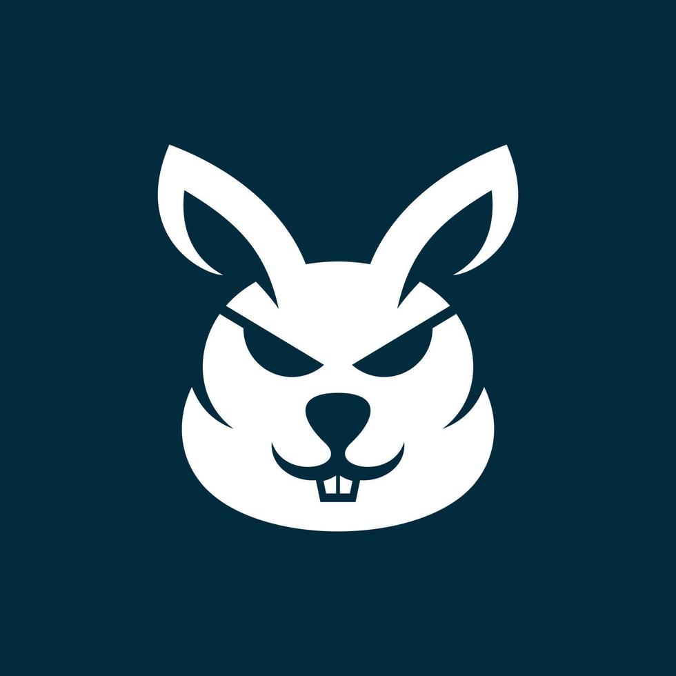 animale coniglietto testa carino semplice logo design vettore