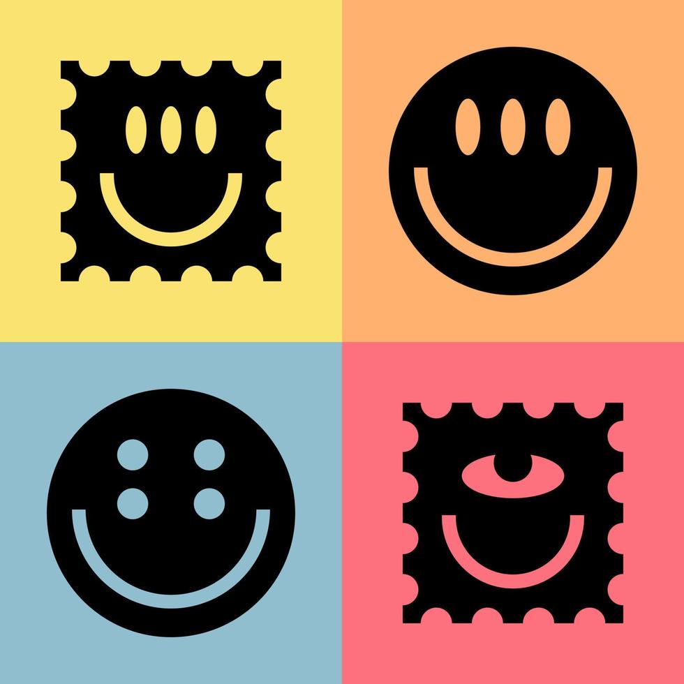 Sorridi forma icona simbolo adesivi vettore clip arte divertimento, felice, libertà, elemento, ornamento