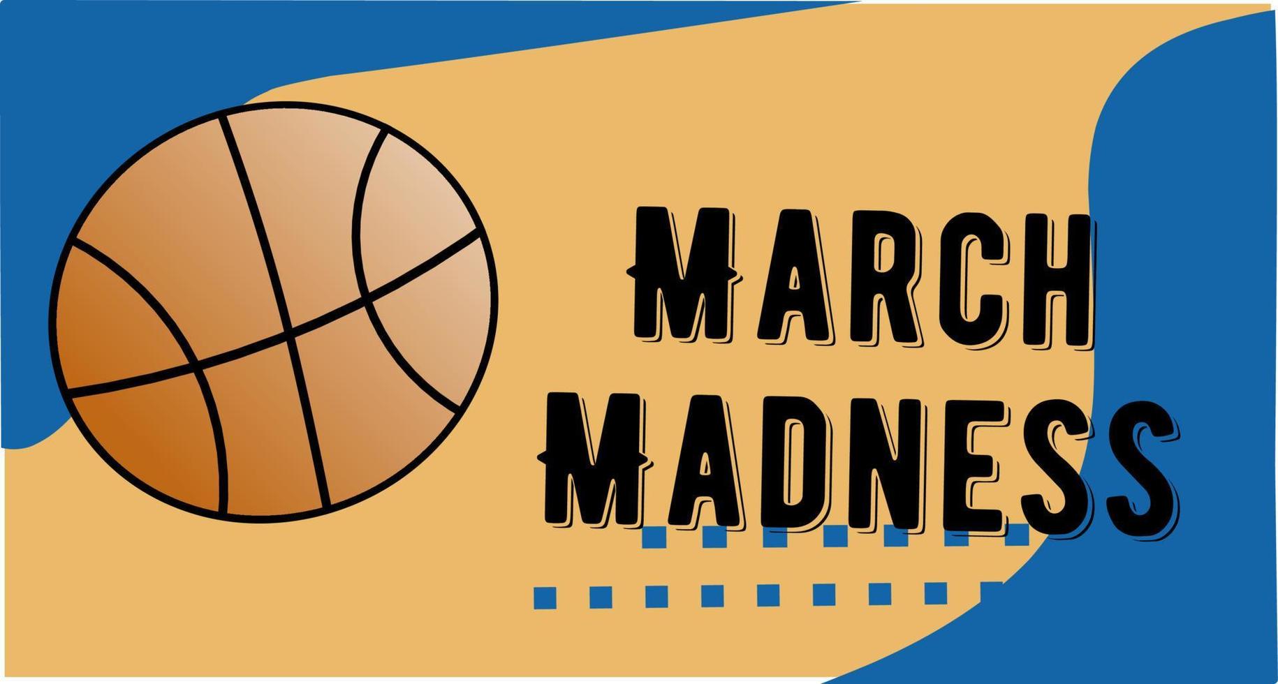 marzo follia - striscione, manifesto, sfondo. pallacanestro torneo vettore illustrazione.