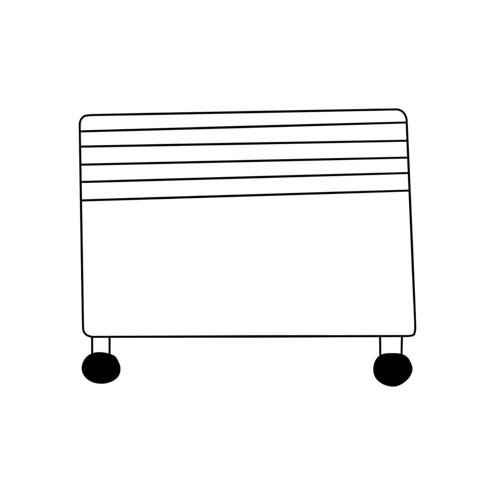 elettrico olio riscaldatore per casa. vettore mano disegnato