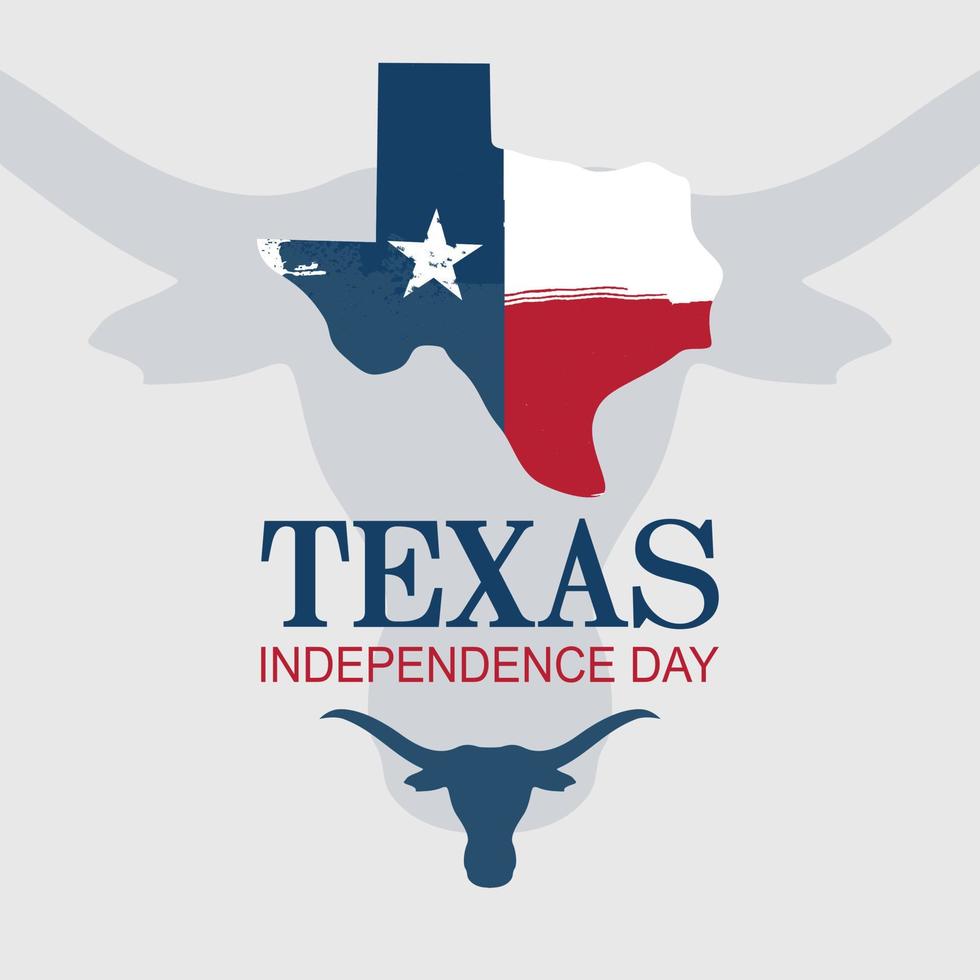 Texas indipendenza giorno vettore, Texas bandiera e Toro testa vettore.moderno sfondo vettore illustrazione