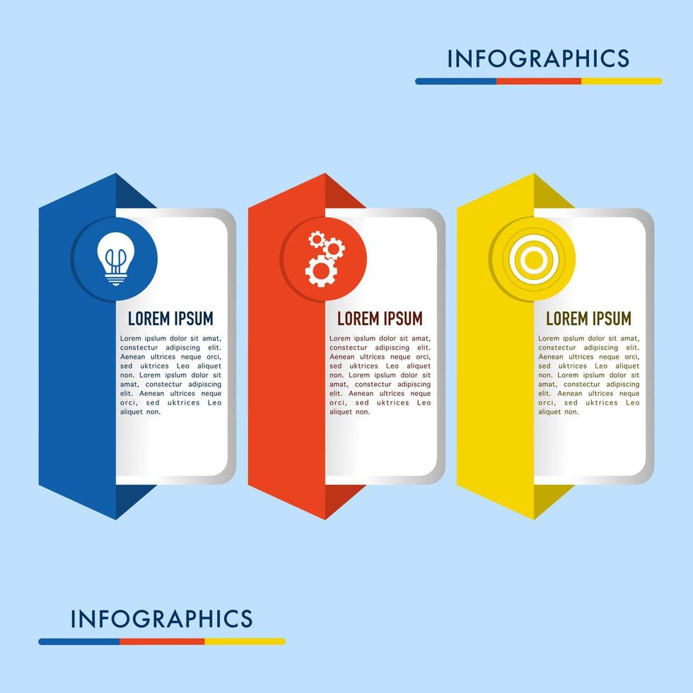 vettore Infografica design modello con 3 opzioni o passi, sezioni, segmenti. attività commerciale concetto. marketing Infografica vettore illustrazione