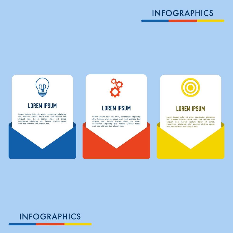 vettore Infografica design modello con 3 opzioni o passi, sezioni, segmenti. attività commerciale concetto. marketing Infografica vettore illustrazione