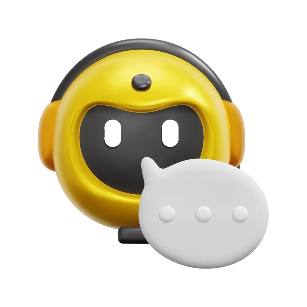 3d chatbot icona vettore. isolato su bianca sfondo. 3d chatbot, attività commerciale e tecnologia concetto. cartone animato minimo stile. 3d Chiacchierare icona vettore rendere illustrazione.