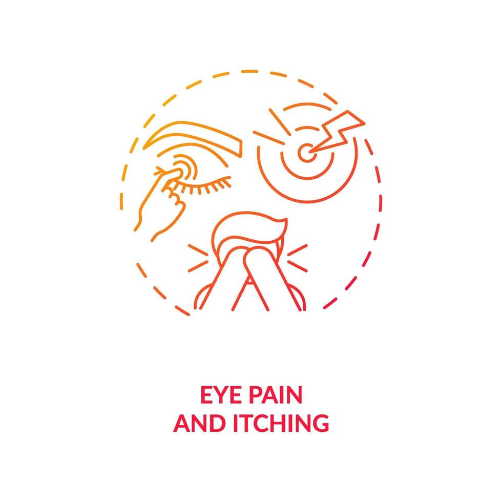 icona del concetto di dolore agli occhi e prurito vettore