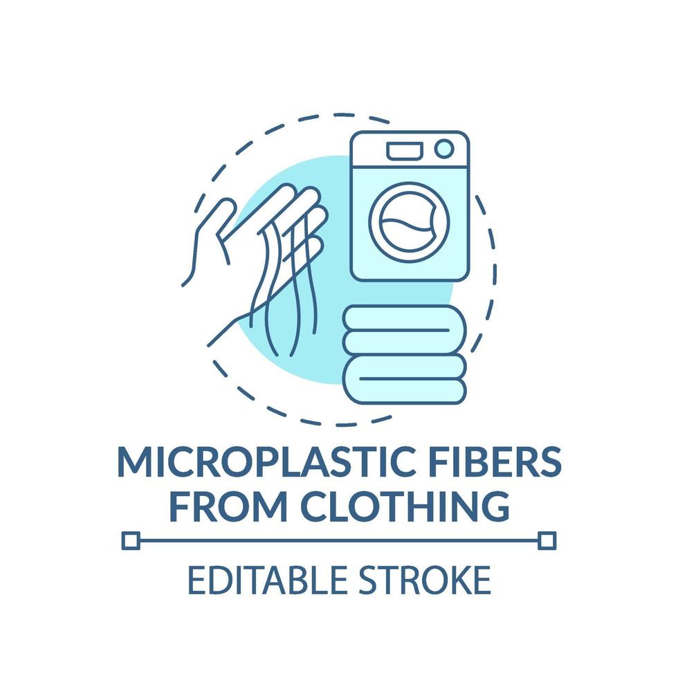 fibre microplastiche dall'icona del concetto di abbigliamento vettore