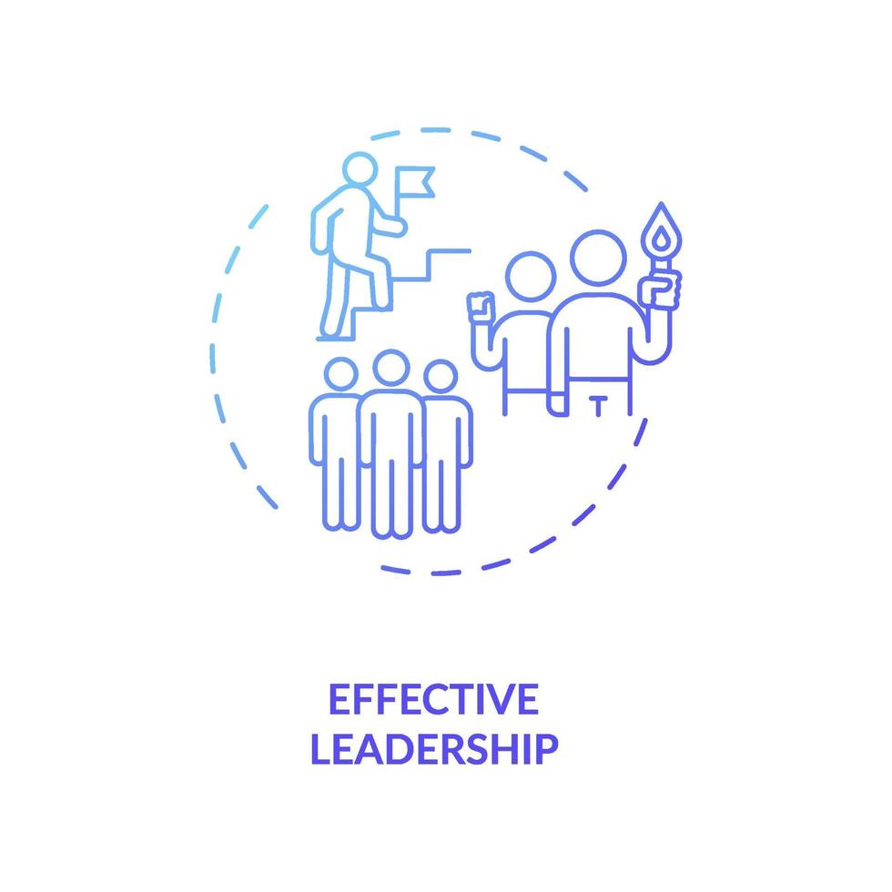 icona del concetto di leadership efficace vettore