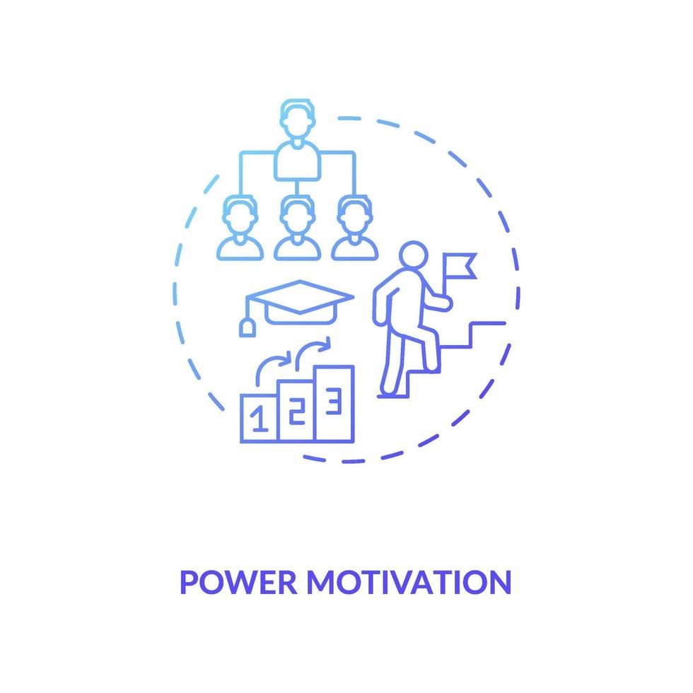 icona del concetto di motivazione di potere vettore