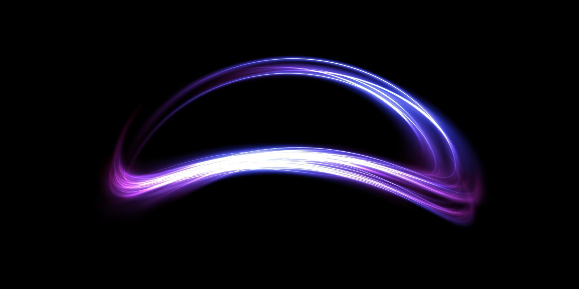 mistico velocità viola e blu strisce, luccichio effetto. il splendore di cosmico raggi. neon Linee di velocità e veloce vento. splendore effetto, potente energia. vettore