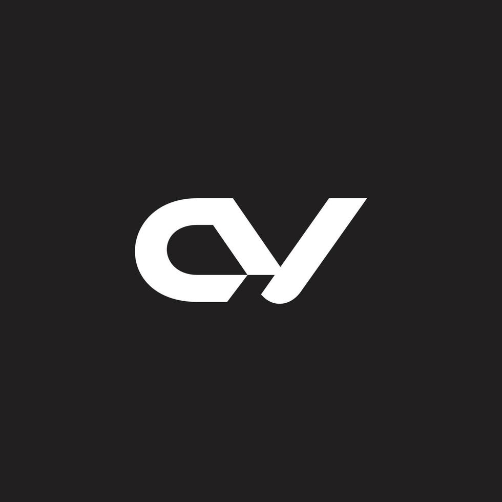 lettera CV curve geometrico semplice logo vettore