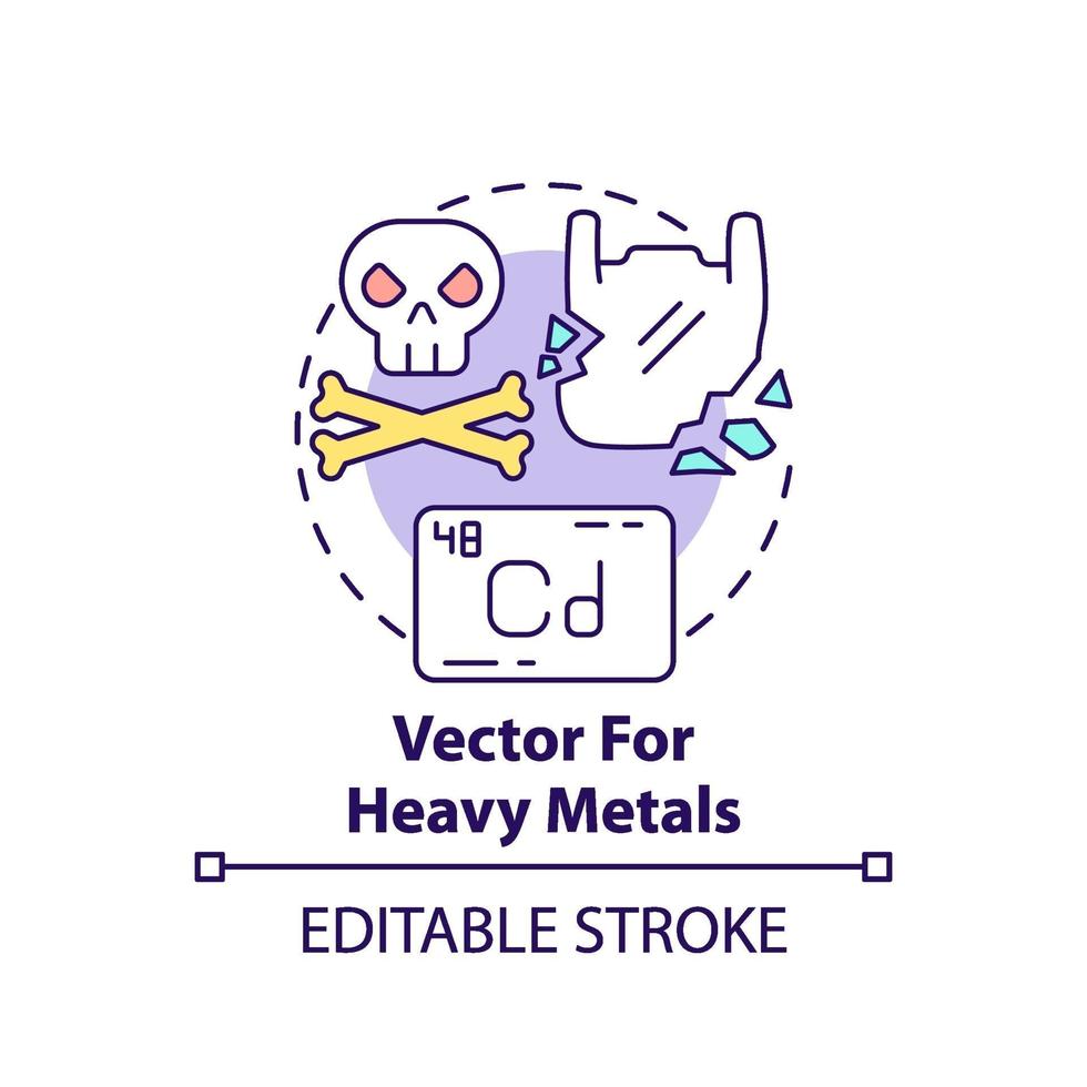 vettore per icona del concetto di metalli pesanti