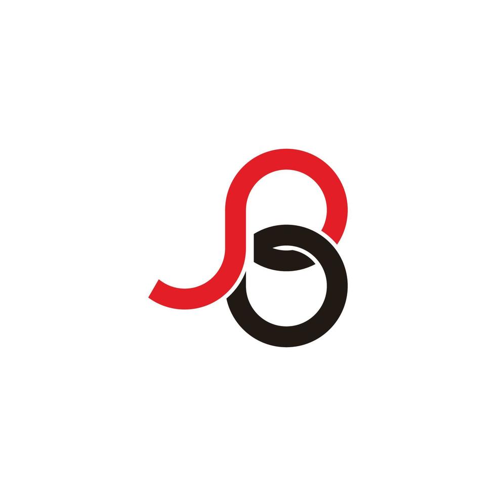 lettera jb semplice ciclo continuo colorato logo vettore