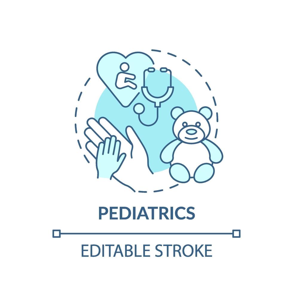 icona blu del concetto di pediatria vettore