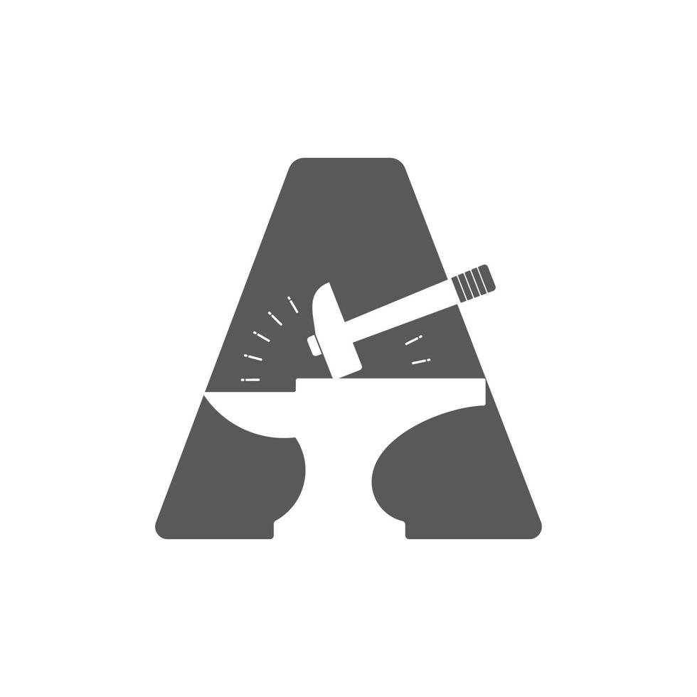 lettera un triangolo fabbro design logo vettoriale