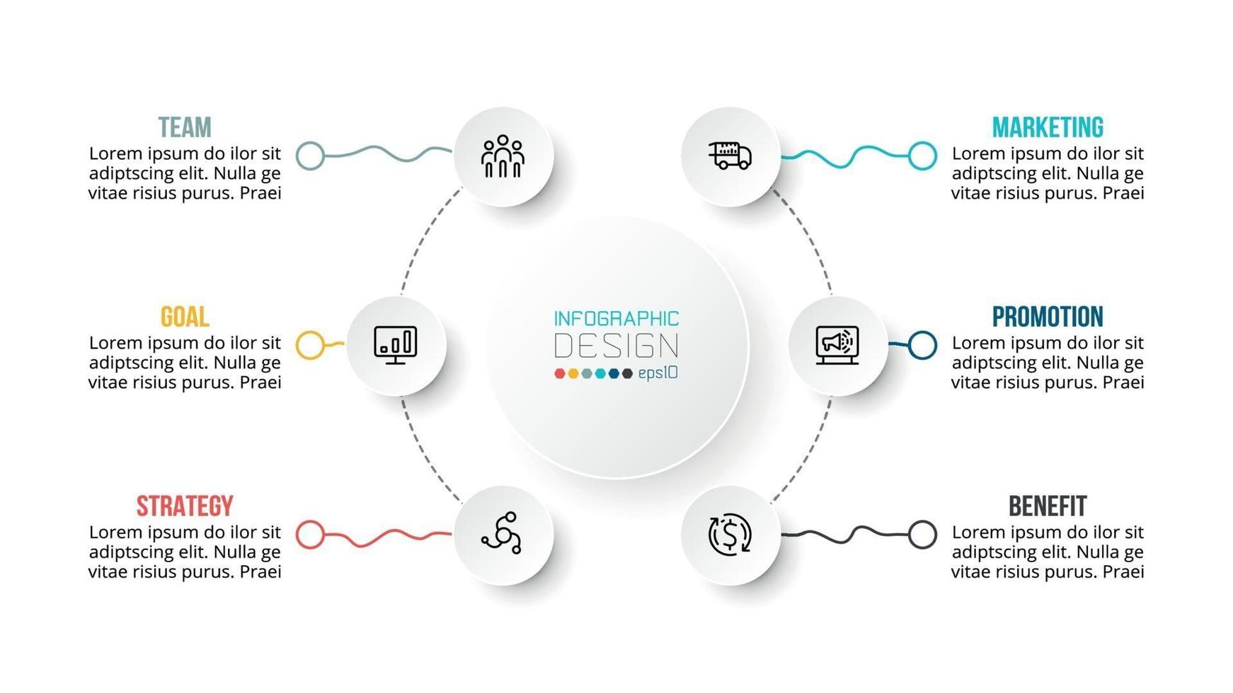 modello di infografica diagramma di affari o di marketing. vettore