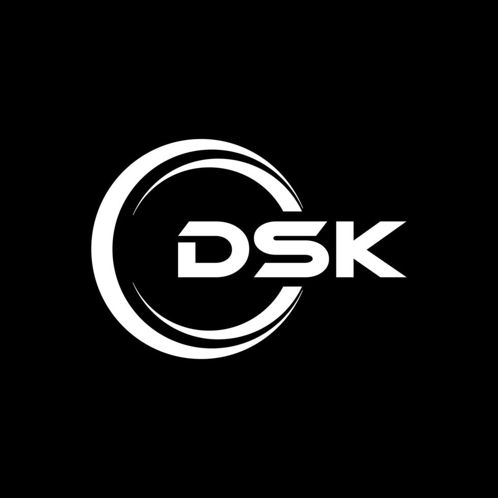 dsk lettera logo design nel illustrazione. vettore logo, calligrafia disegni per logo, manifesto, invito, eccetera.