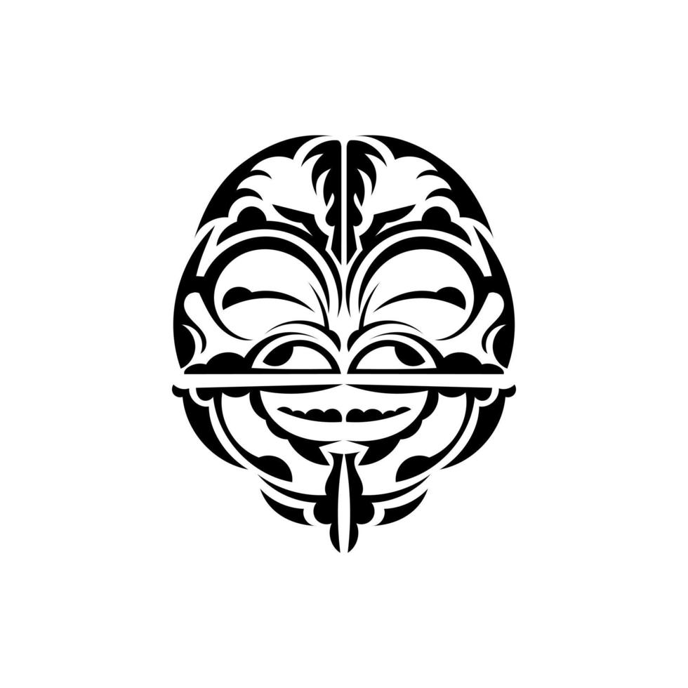 vichingo facce nel ornamentale stile. hawaiano tribale modelli. adatto per tatuaggi. isolato. vettore illustrazione.