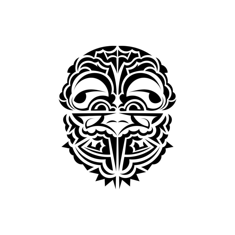 vichingo facce nel ornamentale stile. maori tribale modelli. adatto per tatuaggi. isolato su bianca sfondo. nero ornamento, vettore illustrazione.