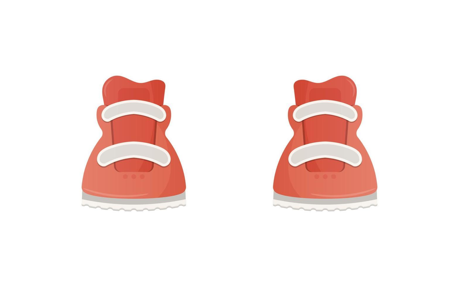 rosso scarpe da ginnastica isolato su bianca sfondo. cartone animato stile. vettore. vettore