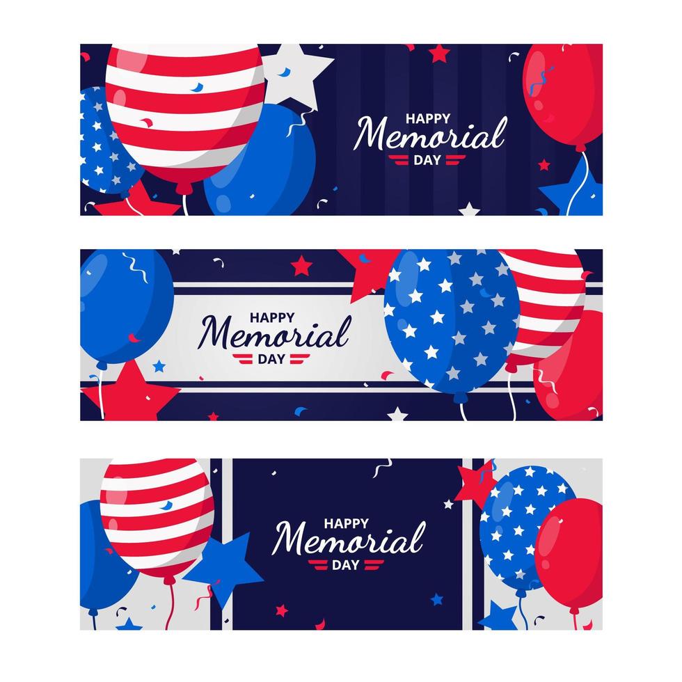 modello di banner felice memorial day vettore