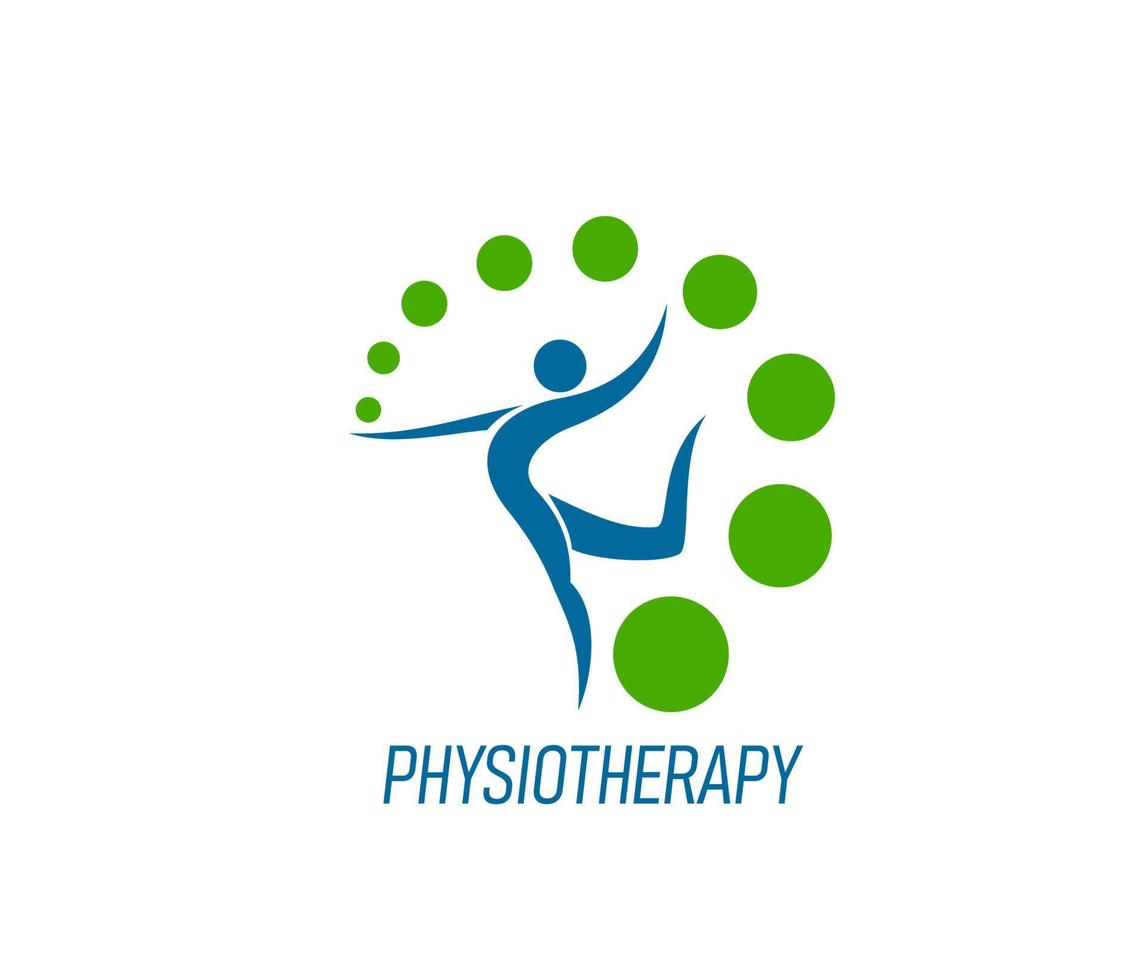 fisioterapia, chiropratica massaggio icona o cartello vettore