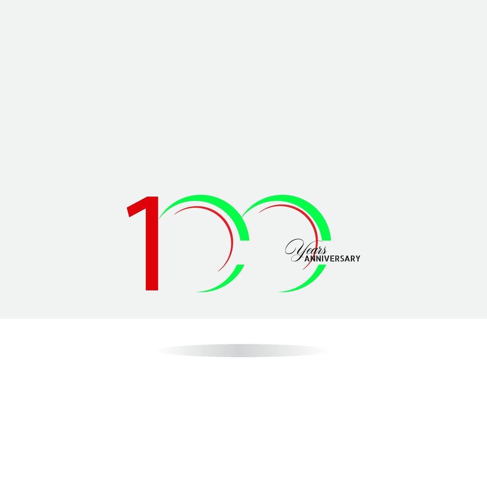 Vettore del modello di logo di anniversario di 100 anni