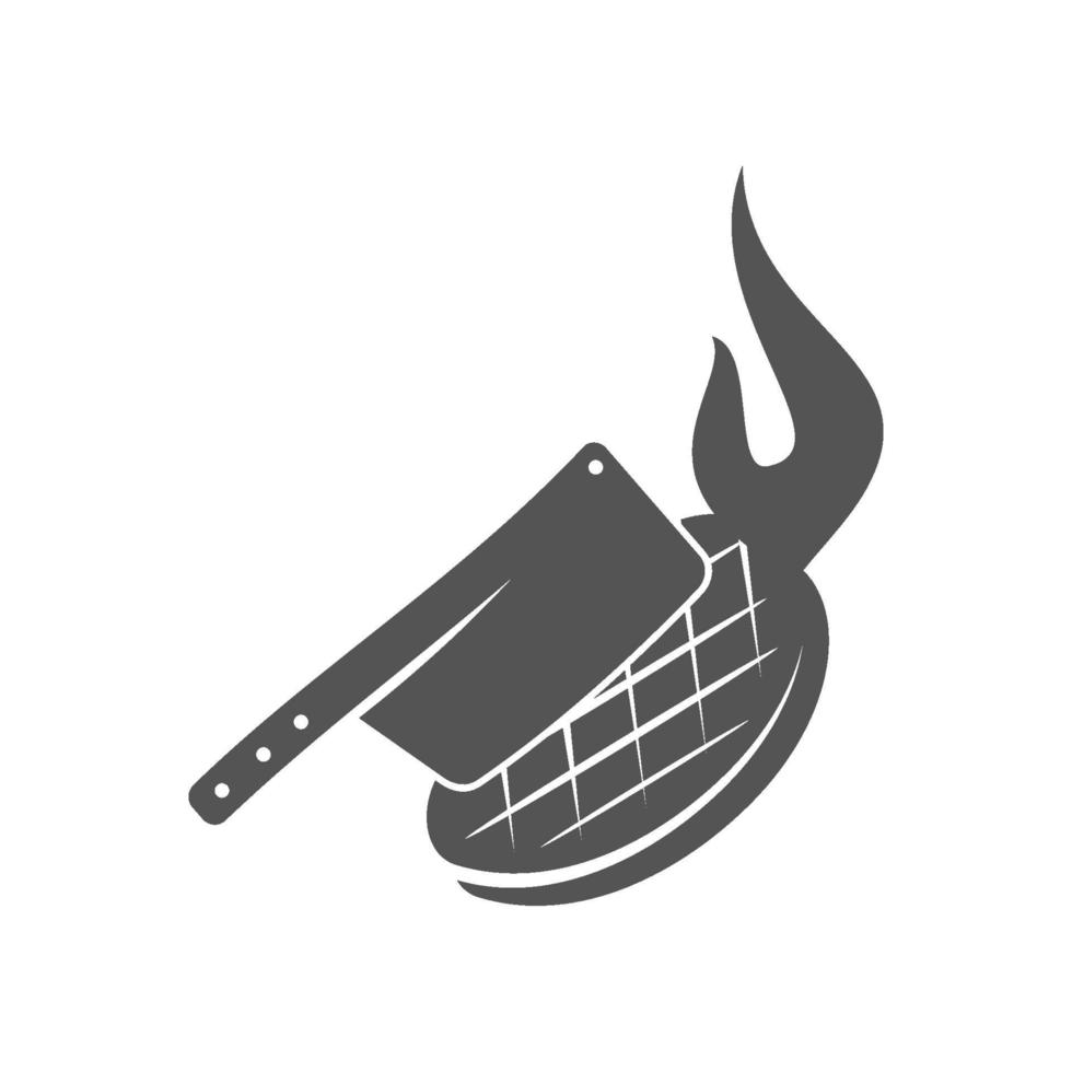 barbecue manzo coltello modello disegno distintivo di vettore isolato
