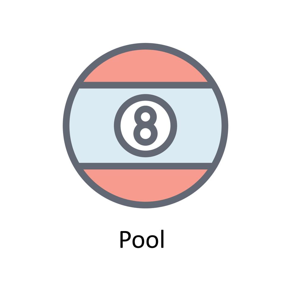 piscina vettore riempire schema icone. semplice azione illustrazione azione