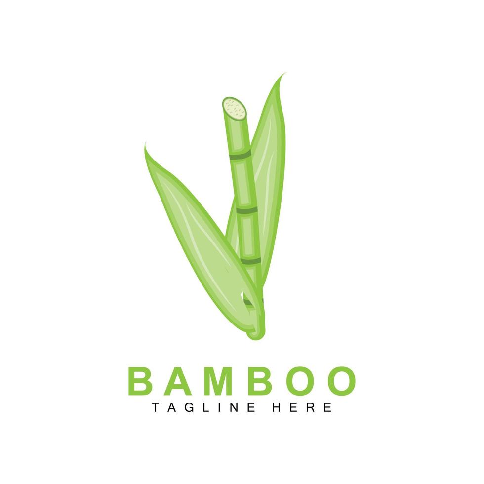 bambù logo, verde pianta disegno, natura albero vettore, illustrazione icona vettore