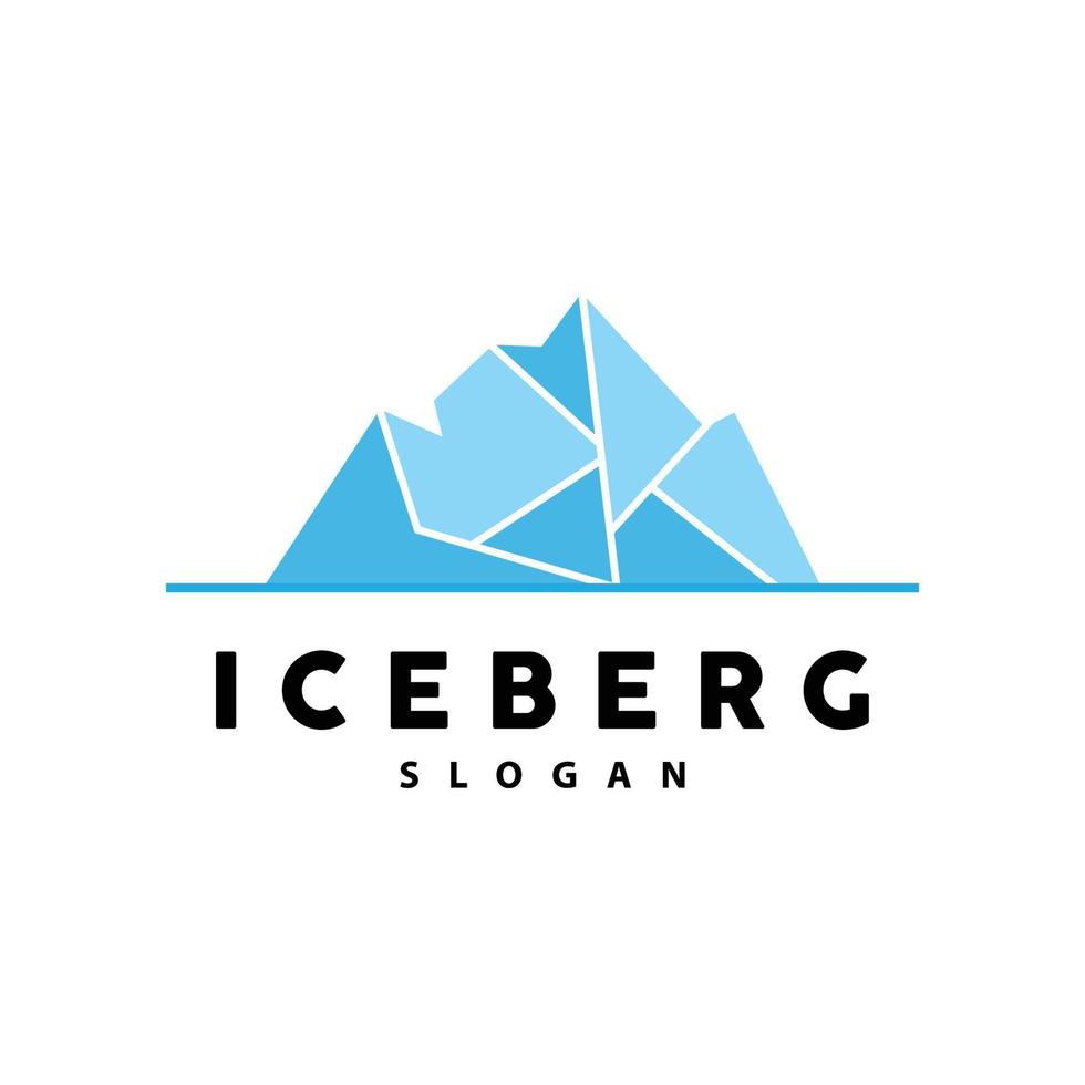 iceberg logo, antartico montagne vettore nel ghiaccio blu colore, natura disegno, Prodotto marca illustrazione modello icona