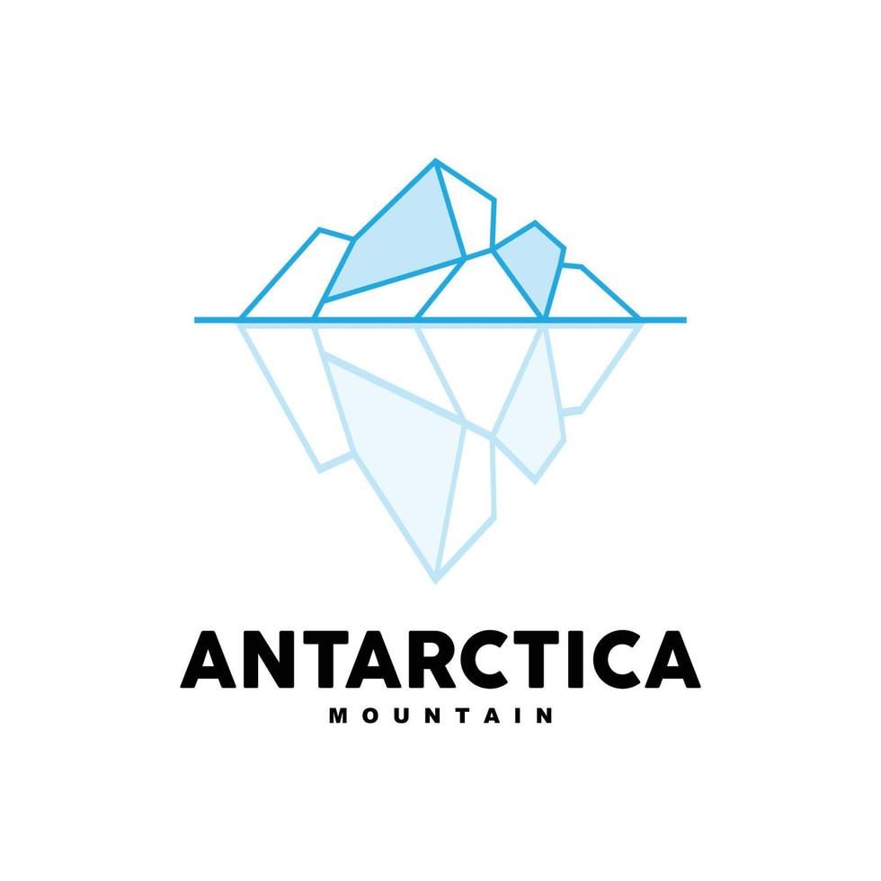 iceberg logo, antartico montagne vettore nel ghiaccio blu colore, natura disegno, Prodotto marca illustrazione modello icona