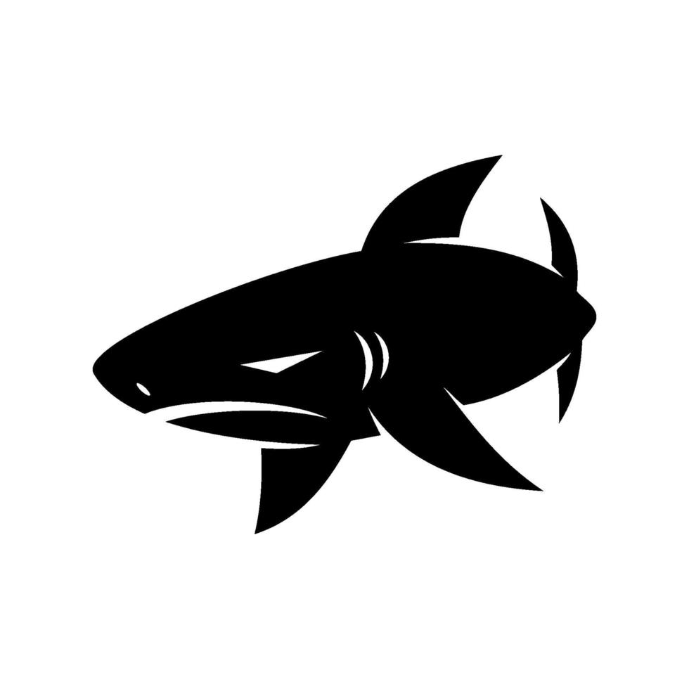 modello di illustrazione isolato di vettore di disegno selvaggio dello squalo