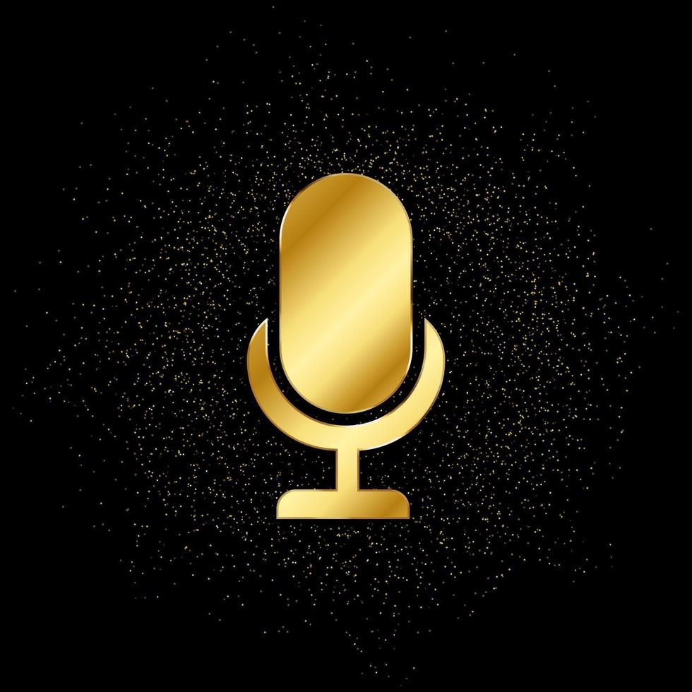mikrafon oro icona. vettore illustrazione di d'oro particella sfondo. oro icona