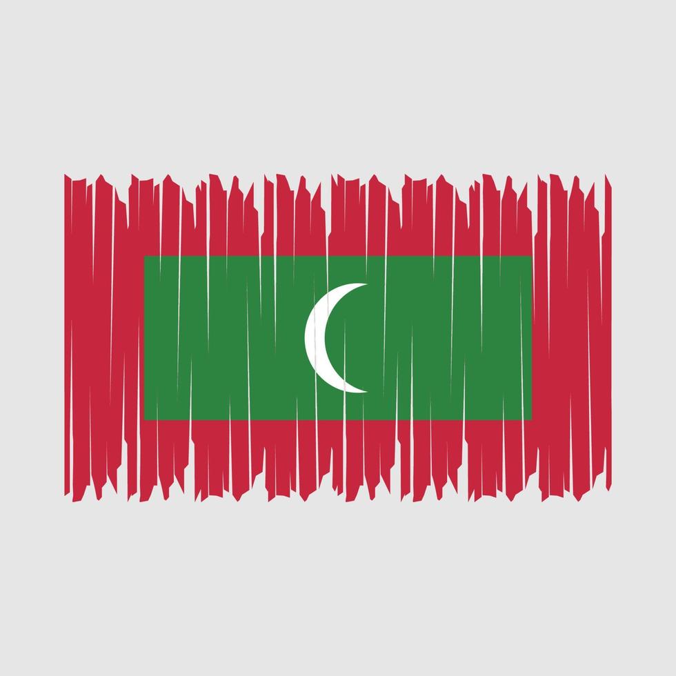 pennello bandiera maldive vettore
