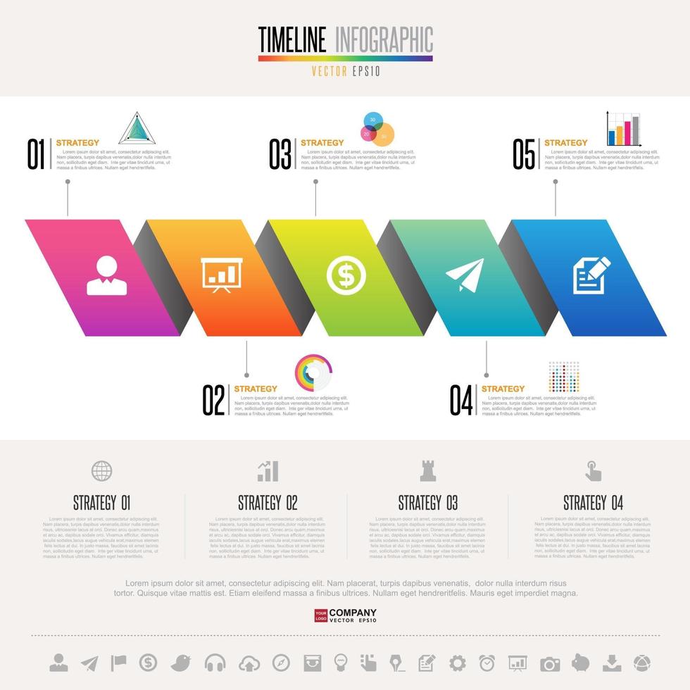 modello di progettazione infografica timeline vettore