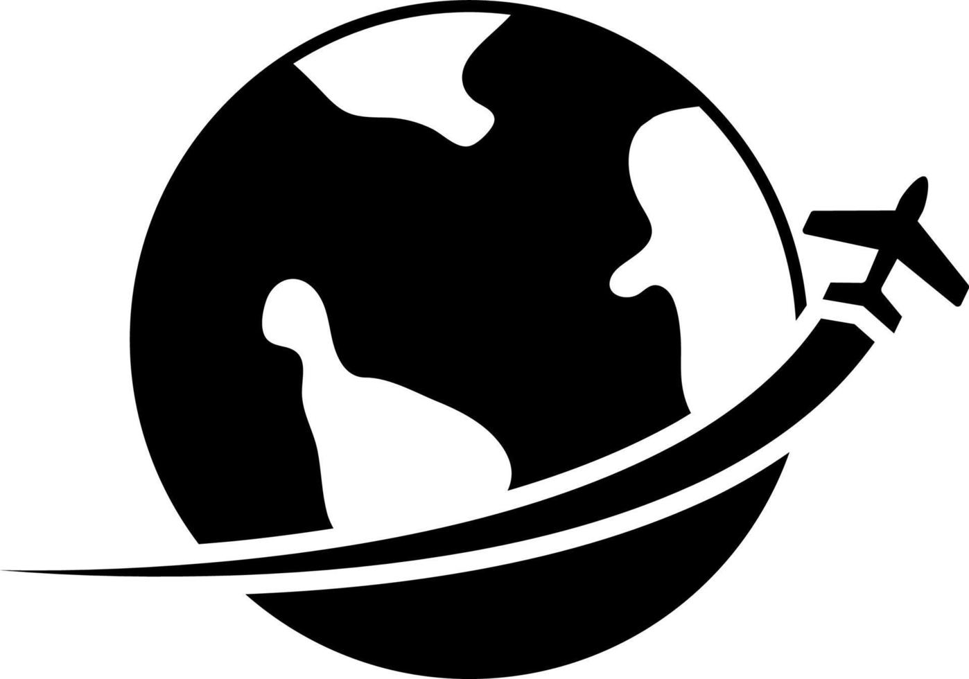 il globo e aereo viaggio icona. spedizione simbolo. piatto vettore illustrazione. vettore icona