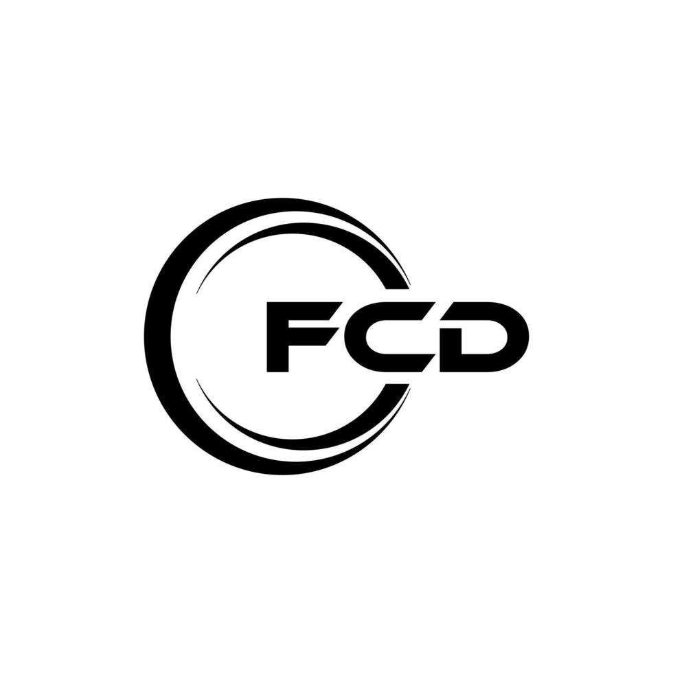 fcd lettera logo design nel illustrazione. vettore logo, calligrafia disegni per logo, manifesto, invito, eccetera.