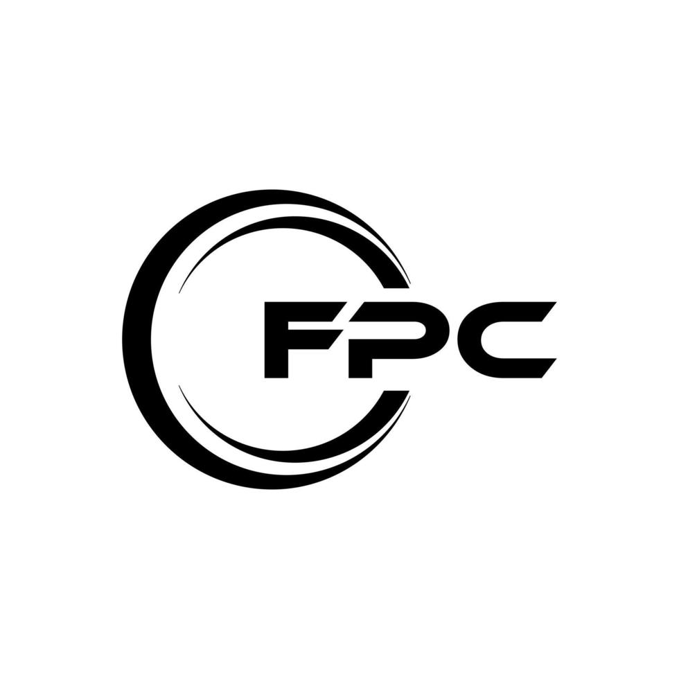 fpc lettera logo design nel illustrazione. vettore logo, calligrafia disegni per logo, manifesto, invito, eccetera.