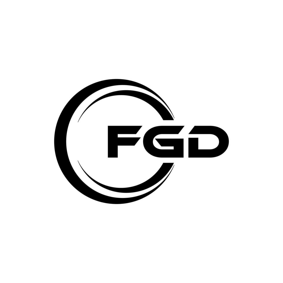 fgd lettera logo design nel illustrazione. vettore logo, calligrafia disegni per logo, manifesto, invito, eccetera.