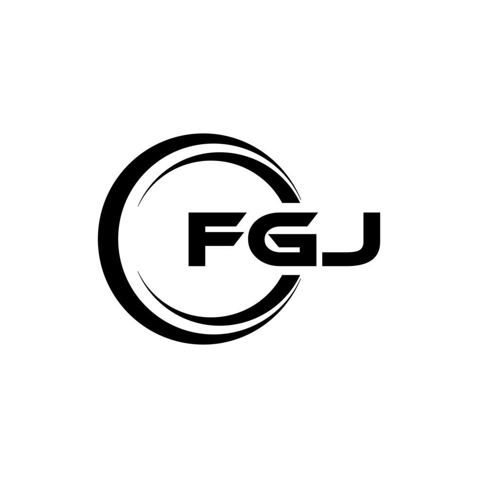 fgj lettera logo design nel illustrazione. vettore logo, calligrafia disegni per logo, manifesto, invito, eccetera.