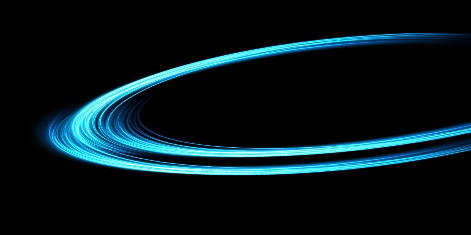 astratto leggero Linee di movimento e velocità con blu colore brilla. leggero ogni giorno raggiante effetto. semicircolare onda, leggero pista curva vortice, auto fari, incandescente ottico fibra png. vettore