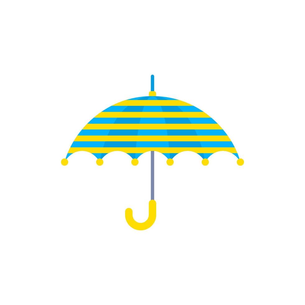 cartone animato colore a strisce ragazzo ombrello. vettore