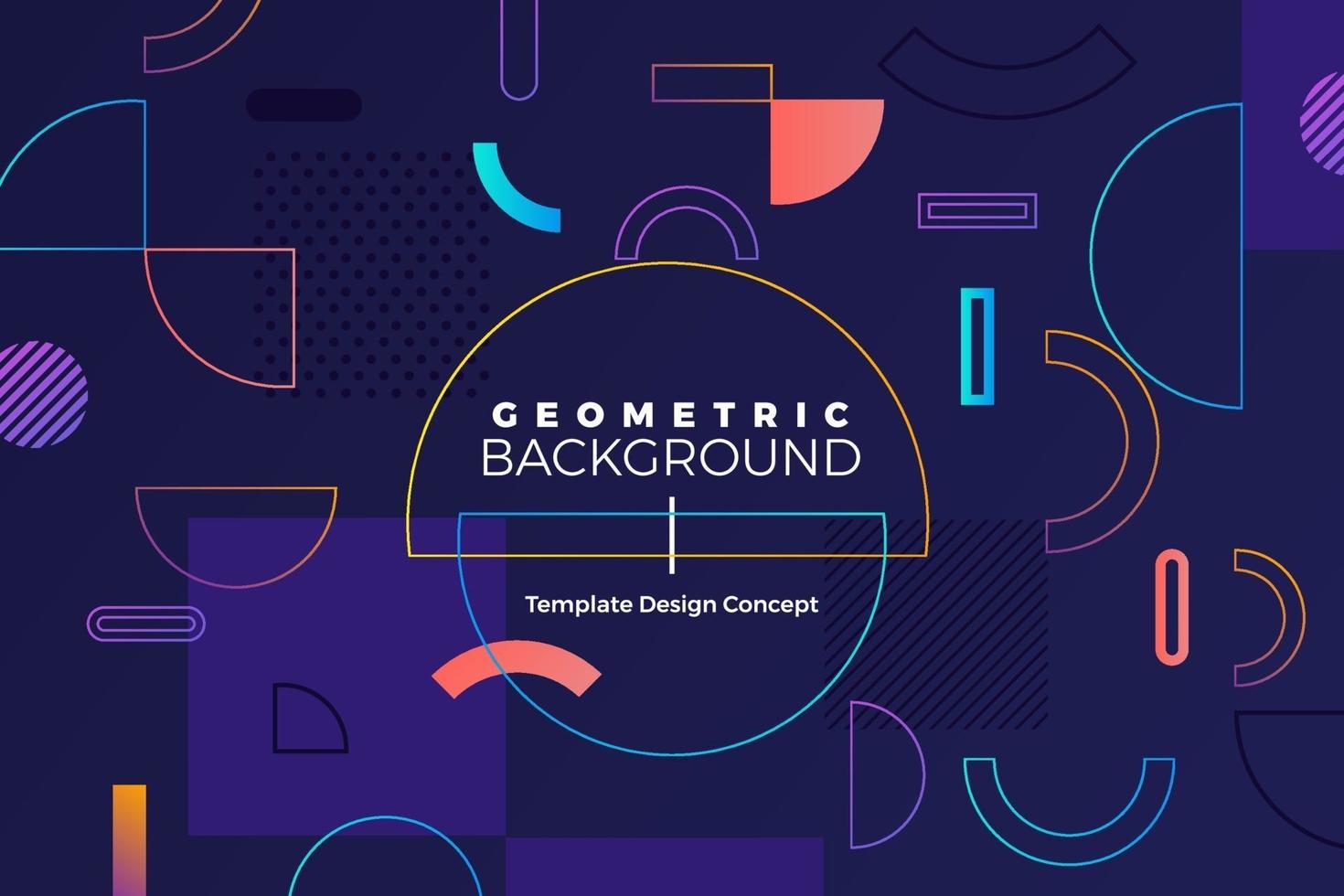 sfondo geometrico con colori vivaci e composizioni di forme dinamiche vettore